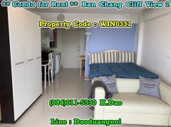 Ban Chang Cliff View 2, Ban Chang *** Condo for Rent *** Condominium is close to the sea. +++ Sea View +++