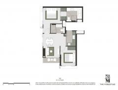 New condo Whizdom The Forestias Destinia ใกล้ศูนย์การค้า Mega Bangna ขนาด 61.32 ตร.ม 2 ห้องนอน 2 ห้องน้ำ ชั้น30 ห้องมุม วิวผืนป่าสีเขียว 30 ไร่-202405221456181716364578253.jpg