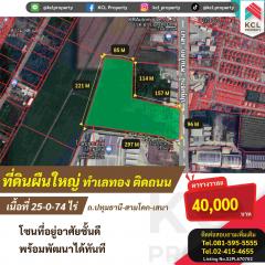 ขายที่ดินติดถนนปทุมธานี-สามโคก-เสนา เนื้อที่ 25 ไร่