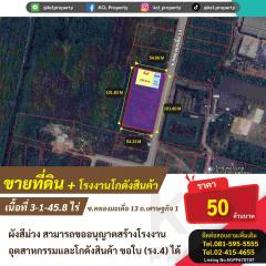 ขายที่ดินถ.เศรษฐกิจ1(ซ.คลองมะเดื่อ 13)เนื้อที่ 3-1-45.8 ไร่ 