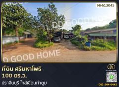 ที่ดิน ศรีมหาโพธิ 100 ตร.ว. ปราจีนบุรี ใกล้เขื่อนท่าตูม