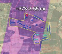 ขายที่ดิน 373-2-55 ไร่ ผังสีม่วงลาย ท่าบุญมี อ.เกาะจันทร์ จ.ชลบุรี 20240