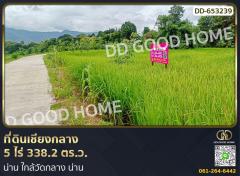 ที่ดินเชียงกลาง 5 ไร่ 338.2 ตร.ว. น่าน ใกล้วัดกลาง น่าน