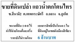 ขายที่ดินเปล่า 1-0-0ไร่ ซ.สึนามิ2-โตนไทร ผังสีเขียว