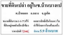 ขายที่ดินเปล่า 1-1-77.9ไร่ ซ.บ้านบางแป-ป่าคลอก ผังเขียว