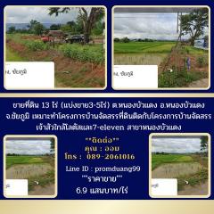 ขายที่ดิน13ไร่โฉนด(แบ่งขาย3-5ไร่)เหมาะทำโครงการบ้านจัดสรรที่ดินติดกับโครงการบ้านจัดสรร ต.หนองบัวแดง อ.หนองบัวแดง จ.ชัยภูมิ