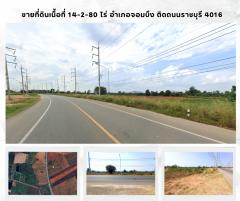 ขายที่ดินเนื้อที่ 14-2-80 ไร่ อำเภอจอมบึง ติดถนนราชบุรี 4016 เหมาะทำโครงการจัดสรร