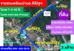 ขายที่สวนปาล์ม+ทุเรียน+พร้อมบ้าน ในทต.ท่าขนอน อ.คีรีรัฐนิคม จ.สฎ.